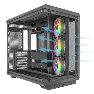 Caja ATX semitorre gaming Mars Gaming MCREV cristal negro