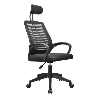 Silla ergonómica Mars Gaming MGCERGOBBK negro respaldo en malla transpirable reposacabezas ajustable