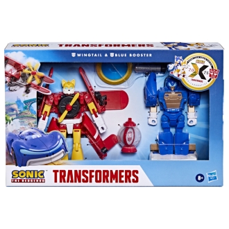 Figura hasbro transformers sonic the hedgehog wingtail & blue booster