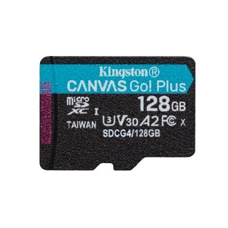 Memoria microSD Kingston 128GB Canvas Go Plus Gen4 200 MB/s, A2 U3 V30 con adaptador