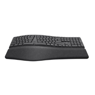 Teclado Trust Bluetooth multidispositivo Keyra ergonómico silent negro