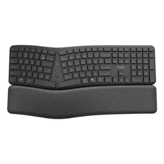 Teclado Trust Bluetooth multidispositivo Keyra ergonómico silent negro