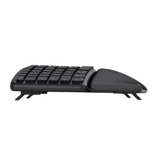 Teclado Trust Bluetooth multidispositivo Keyra ergonómico silent negro