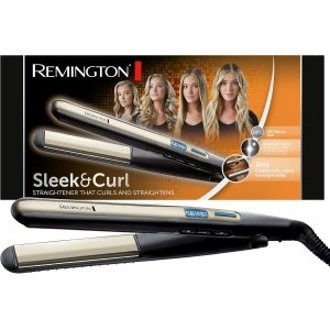 PLANCHA DE PELO REMINGTON SLEEK&CURL PANTALLA DIGITAL 150-230ÂºC CABLE GIRATORIO PLACAS 110mm