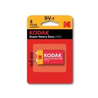 PILAS 9V KODAK EXTRA HEAVY DUTY ZINC 9V 1 UNIDAD 250 mAh 1.5V (ecotasas incluidas)
