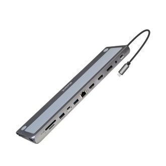 Ewent EW1150 base para portátil y replicador de puertos Alámbrico USB 3.2 Gen 1 (3.1 Gen 1) Type-C Aluminio