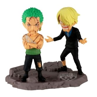 Figura banpresto one piece world collectable figure log stories roronoa zoro & sanji -  pulgadas...nothing...at all!!!! 8cm