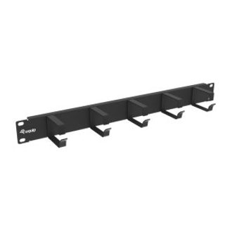 Panel Organizador de Cables 1U Negro con Guías Metálicas para Rack