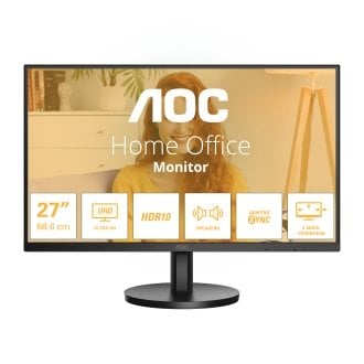 MONITOR 27" DP HDMI AOC U27B3A IPS UHD 3840x2160 4MS 60Hz 2x2W VESA 100x100 NEGRO