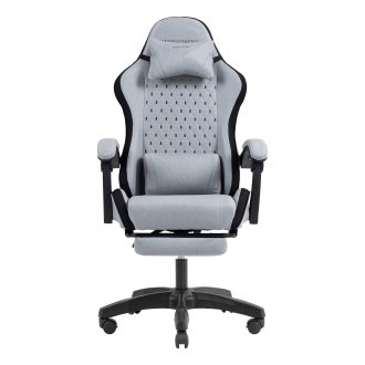 SILLA GAMER MARS GAMING MGCXFSB FABRIC RECLINABLE REPOSAPIES EXTENSIBLE DISEÃO TEXTIL NEGRO PLATA