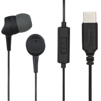 Auricular Intrauditivo Usb-c Hama Sea Ii Microfono Cable 1.2m Color Negro