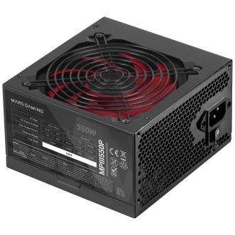 FUENTE DE ALIMENTACION MARS GAMING MPIII550P EFIC. 85% AI-RPM APFC DIGITAL FBD 120mm NEGRO