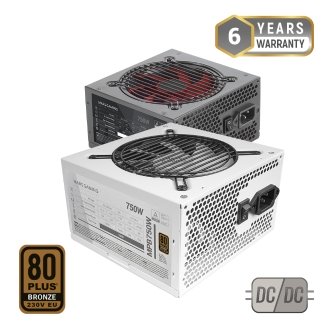 FUENTE DE ALIMENTACION MARS GAMING 750W CERTIFICACION 80+ BRONZE PFC ACTIVO VENT. 12cm BLANCA