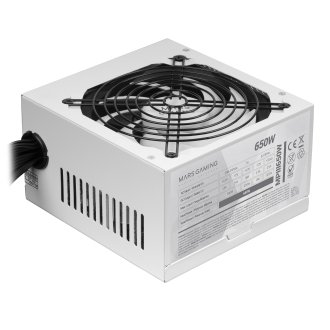 FUENTE DE ALIMENTACION MARS GAMING MPIII 650W, EFICIENCIA 85% PFC ACTIVO VENT 12x12 14db WHITE