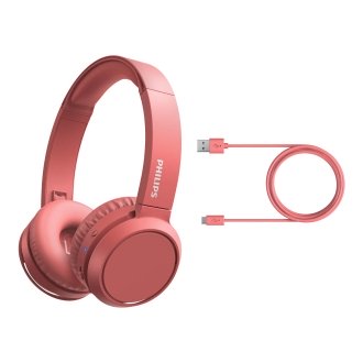 Philips 4000 series TAH4205RD/00 auricular y casco Auriculares Inalámbrico Diadema Llamadas/Música USB Tipo C Bluetooth Rojo
