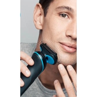 AFEITADORA BRAUN SERIE 5 51-B1000S EASYCLEAN SECO Y MOJADO 3 LAMINAS BATERIA AZUL