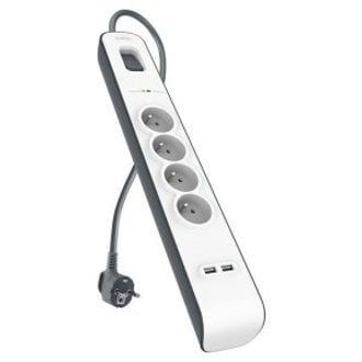 REGLETA ALIMENTACION BELKIN BSV401VF2M-V2 4 TOMAS 2xUSB PROTECCION SOBRETENSION CABLE 2m