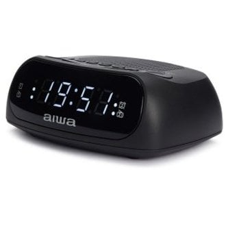 RADIO DESPERTADOR AIWA CR-09J AM/FM DOBLE ALARMA BATERIA DE RESPALDO NEGRO