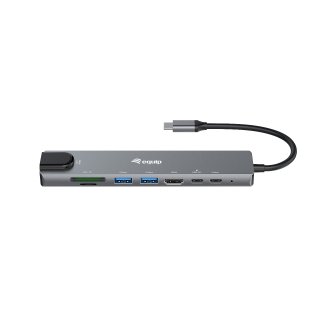 DOCKING USB-C EQUIP 133497 A 1xHDMI 4K 2xUSB-A 3.2 5Gbps 1xTF 1xMicroSD 1xUSB-C PD 100W 1xRJ45