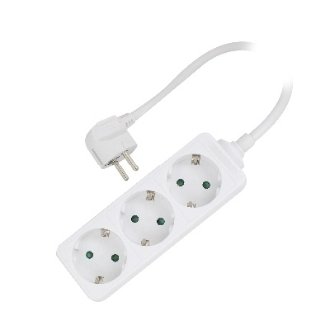 Regleta ewent 3 tomas shucko y 1.5 metros de cable blanco