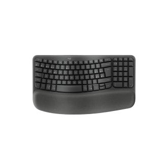 TECLADO LOGITECH WIRELESS WAVE KEYS ERGONOMICO ONDULADO REPOSITOR RECEPTOR BOLT GRAFITO