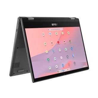 ASUS Chromebook CM14 Flip CL1402FM2A-EC0286 - Ordenador Portátil 14" Full HD (MediaTek Kompanio 520, 8GB RAM, 128GB eMMC, ARM Mali-G52 MC2, ChromeOS) Gris Gravidad - Teclado QWERTY español