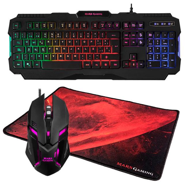 PACK TECLADO + RATON Y ALFOMBRILLA MARS GAMING MCP118 RGB EuropeanPC