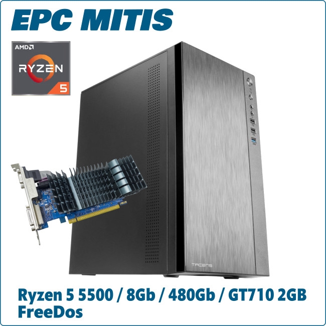 Ordenador ePc Mitis AMD Ryzen 5 5500 8GB 480GB NVMe GT710 2GB FreeDos
